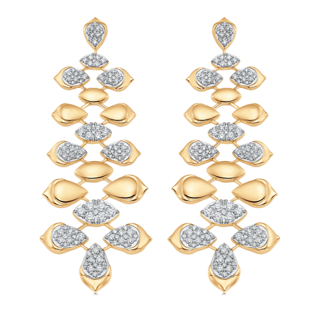 pre-owned] Diamond Drop Flower Earrings 2 9/10 Carats TW 18k White Go –  Kobelli